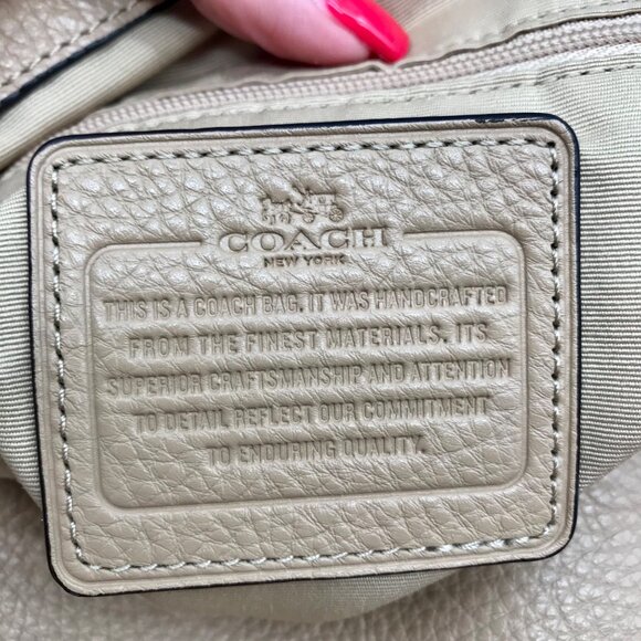 Coach Taupe Pebbled Leather Edie Shoulder Bag - Picture 11 of 11